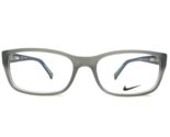 Nike Boys Eyeglasses Frames 5513 063 Matte Gray Blue Green Logos 49-16-135 - £37.75 GBP