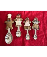 4 Kurt Adler Gingerbread Measure Spoons 1 Tbs 1 Tsp 1/2 tsp 1/4 Tsp - $314.87 MXN
