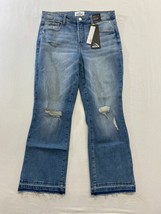 Jordache Cropped Boot Cut High Rise Blue Jeans Women&#39;s Size 10 Raw Hem L... - £12.41 GBP