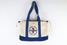 Vtg 90s Disney Distressed Spell Out Mickey Mouse Handled Canvas Tote Bag... - £39.99 GBP