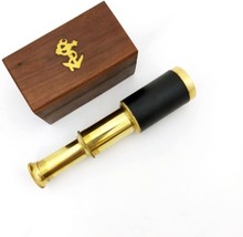 6&quot; Handheld Brass Telescope with Wooden Box - Pirate Navigation - £13.36 GBP