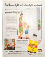 Johnson&#39;s Cream Wax Five Famous Polishes Woodwork Home 1947 Vintage Prin... - $179.29 MXN