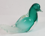 Murano Art Glass Dove Sommerso Blown Teal Green Turq. Opaque White Clear... - $56.38