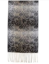 New Steve Madden Scarf Ombré Paisley Muffler Mid Weight -Black Free Shipping - £9.82 GBP