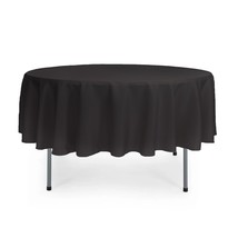 Lenox Halloween  Black Tablecloth Round 90&quot; 100% Cotton Washable Decorative NEW - £14.30 GBP