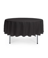 Lenox Halloween  Black Tablecloth Round 90&quot; 100% Cotton Washable Decorat... - £14.12 GBP