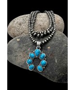 Southwest Navajo Pearl Style Faux Turquoise Multi Strand Naja Beaded Nec... - £50.89 GBP