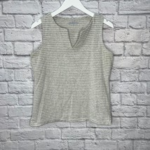 Vineyard Vines Womens Sleeveless Top Size S Gray Stripe V-Neck  - £19.69 GBP