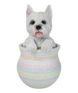 West Highland White Terrier Westie Puppy Dog Figurine With Glass Eyes Pu... - $34.27 CAD