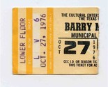 Barry Manilow Concert Ticket Stub Austin Texas October 27, 1976 - $17.82