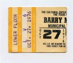 Barry Manilow Concert Ticket Stub Austin Texas October 27, 1976 - £14.01 GBP