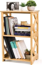 Frcctre 3-Tier Bamboo End Table, 2-Shelf Small Bookshelf,, And Living Room. - £33.77 GBP