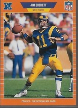 1989 Pro Set Jim Everett Football Cards #199 L.A. Rams - $1.75