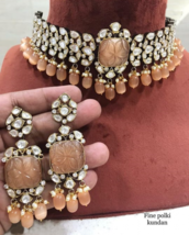 Indian Bollywood Style Kundan Choker Necklace Earrings Polki Bridal Jewelry Set - £178.07 GBP
