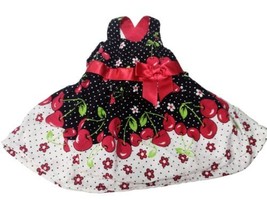 Jessica Ann Baby Girl Size 3-6 Mos Cherries Dress Criss Cross Back Red B... - $8.90