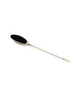 Vintage Signed Sterling Beau Oval Black Onyx Stone Cabochon Lapel Stick ... - $730.82 MXN
