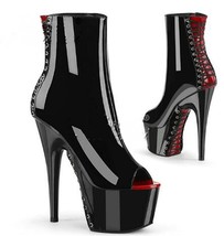 New Queen Fashion Women Ankle Boots Modern Pole Dance Shoes Lace Up Round Toe 17 - £129.95 GBP