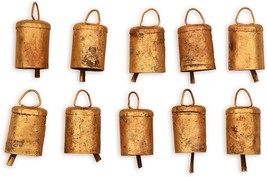 Rustic Christmas Decorations, Small Vintage Bells Crafting, Jingle Cow Bell 10s - £15.91 GBP