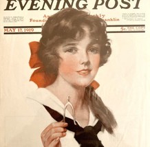 Saturday Evening Post Cover 1919 Beautiful Woman Wishbone Lithograph Art DWCC2 - £39.30 GBP