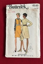 Vtg Butterick Pattern 6140 Dress &amp; Jacket Miss (petite) Sz 12 - $6.93