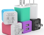 6Pack Usb Wall Charger, 2.4A Dual Usb Port Cube Power Plug Adapter Fast ... - $23.99