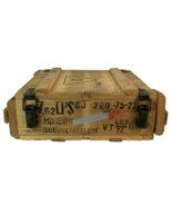 Vintage Military Wood / Wooden Ammo Crate Empty Box 7.62 w/ Latches &amp;  H... - £39.22 GBP