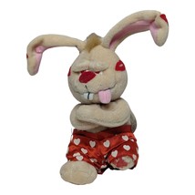 Meanies Got Lucky Vtg 6in Valentines Day Rabbit Beanie Baby Bag Plush Toy Hearts - £6.11 GBP