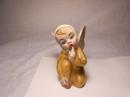 Vintage Handpainted Ceramic Fairy Baby with Butterfly Wings - £14.65 GBP