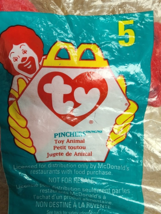 McDonald&#39;s Happy Meal Mini Ty Beanie Baby 1998   #5 Pinchers the Lobster - $5.89