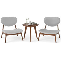 Accent Chairs Set of 2 with Side Table and Solid Wood Frame-Gray - Color... - $255.47
