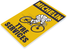 Michelin Service Tire Services Garage Shop Retro Logo Decor Large Metal ... - £17.26 GBP