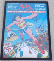 Rare 1972 Ms. Magazine No 1 Issue Wonder Woman For President Framed Art Poster - £118.66 GBP