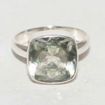 925 Sterling Silver Natural Green Amethyst Ring Handmade Jewelry Gemstone Ring - £31.26 GBP