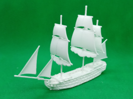 1/700 scale generic 92-gun ship of the line, Black Seas, 3D printed - £4.74 GBP