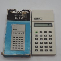 Sharp EL-218 Elsimate a Mano Vintage Calcolatrice 1980&#39;s Istruzioni W/ Box - £22.43 GBP