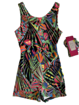 Bloch Dynami Tank Biketard Multicolored Size Child XL w/ Scrunchie NEW - $270.65 MXN