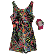 Bloch Dynami Tank Biketard Multicolored Size Child XL w/ Scrunchie NEW - $270.65 MXN