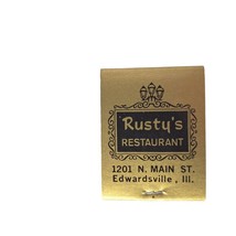 Vintage Matchbook Rusty&#39;s Restaurant Edwardsville IL Full Unstruck Adver... - $19.80