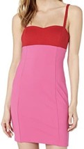 NWT Women’s Susana Monaco Color Block Thin Strap Mini Dress Hot Pink/Red Size 8 - £18.50 GBP