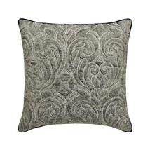 Grey Jacquard Quilted &amp; Damask 16&quot;x16&quot; Throw Pillow Cover - Gryselda - £22.62 GBP+