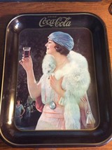 1973 Vintage Coca Cola Tray  with 1925 woman with fur shawl advertising image - £14.61 GBP