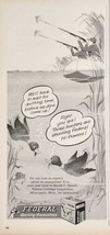 1960 Print Ad Federal Shotgun Shells Ducks Hide Underwater from Hunters  - $15.79