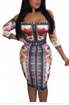 Boho floral dress nwot new off shoulder - $237.71 MXN