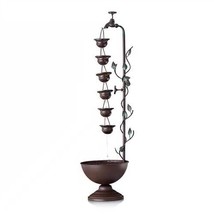 Outdoor Indoor 6-Tier Hanging Cups Water Fountain in Bronze Finish - $225.71
