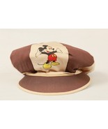 Vintage Walt Disney Productions Mickey Mouse Gatsby Newsboy 2 Panel Brow... - $38.17