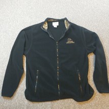 Ducks Unlimited Sweater Mens Medium Black Fleece Outdoor Hunting Zip Pockets - £10.84 GBP