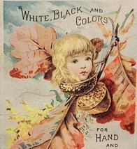 Antique Victorian Trade Card Sewing J&amp;P Coats 6 Cord Thread 1880s 4 x 2.5 Oak - £26.74 GBP