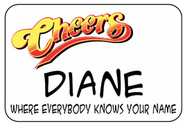 CHEERS DIANE NAME BADGE HALLOWEEN COSTUME MAGNET BACK COSPLAY PROP - £12.55 GBP