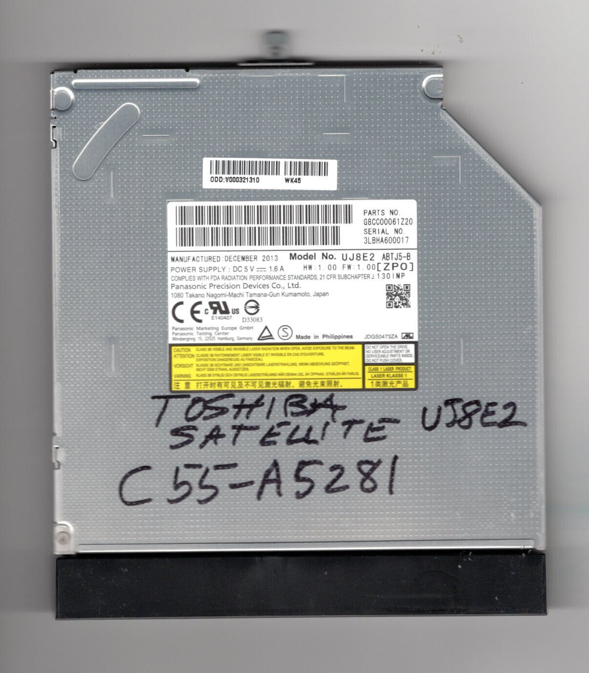 Toshiba Satellite C55-A5281 DVD-RW Black Model UJ-8E2 - $20.00