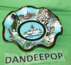 Vintage Walt Disney World Ruffle Edge Warped Glass Candy Dish Souvenir Bowl - €30,10 EUR